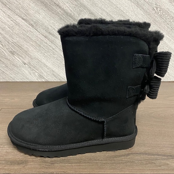UGG | Bailey Corduroy Bow Boots Black Size 6 NEW - Picture 6 of 16